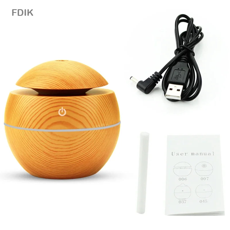 130Ml USB Aroma Essential Oil Diffuser Ultrasonic Mini Humidifier Air Purifier 7 Color Change LED Night Light for Office Home