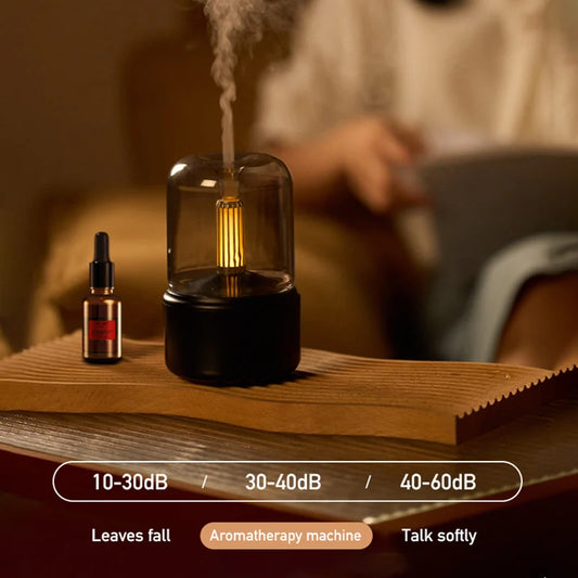 120Ml Air Humidifier Candlelight Night Light Fragrance Diffuser Home Essential Oil Mist Sprayer Air Purifier Aroma Humidificador