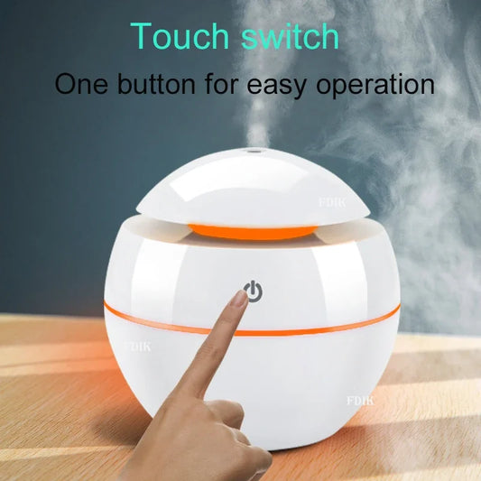 130Ml USB Aroma Essential Oil Diffuser Ultrasonic Mini Humidifier Air Purifier 7 Color Change LED Night Light for Office Home